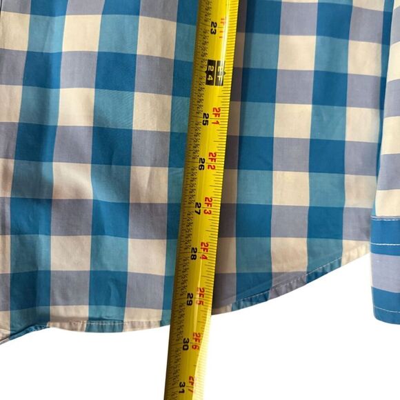 Gap Blue and White Plaid Long Sleeve Button-Down Shirt  Size L - Picture 7 of 8